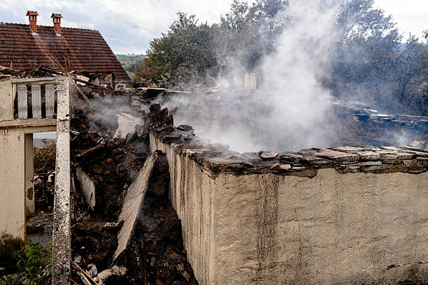 Professional Fire Damage Restoration technician working in Glencoe, FL